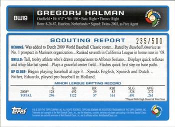 2009 Bowman - WBC Prospects Blue #BW19 Gregory Halman Back