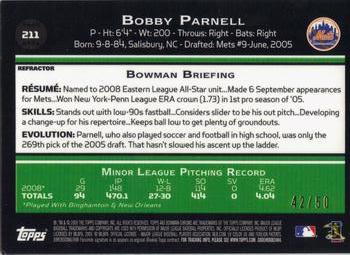 2009 Bowman Chrome - Gold Refractors #211 Bobby Parnell Back