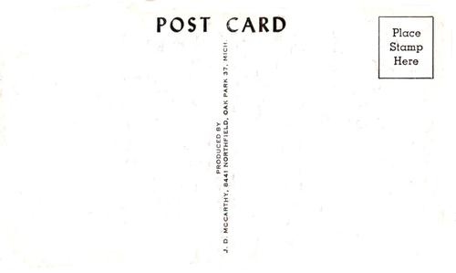 1960 JD McCarthy Postcards #NNO Billy Gardner Back