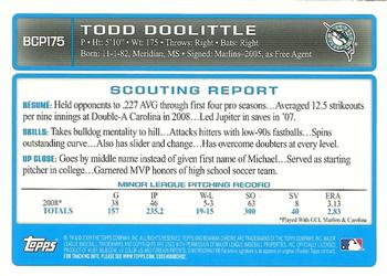 2009 Bowman Chrome - Prospects #BCP175 Todd Doolittle Back