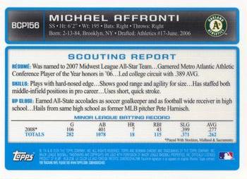 2009 Bowman Chrome - Prospects #BCP156 Michael Affronti Back