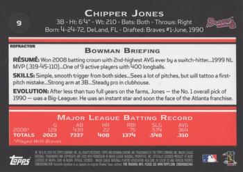 2009 Bowman Chrome - Refractors #9 Chipper Jones Back