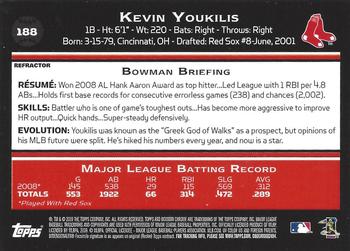 2009 Bowman Chrome - Refractors #188 Kevin Youkilis Back