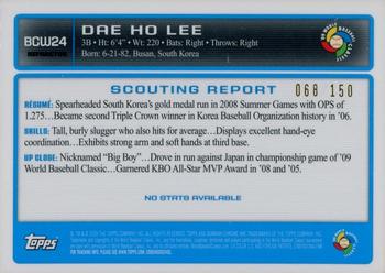 2009 Bowman Chrome - WBC Prospects Blue Refractors #BCW24 Dae Ho Lee Back