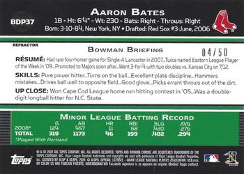 2009 Bowman Draft Picks & Prospects - Chrome Gold Refractors #BDP37 Aaron Bates Back