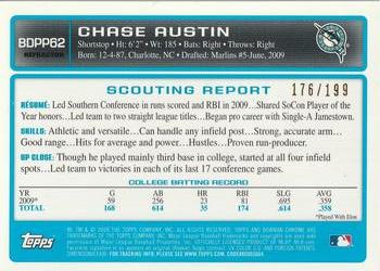 2009 Bowman Draft Picks & Prospects - Chrome Prospects X-Fractors #BDPP62 Chase Austin Back