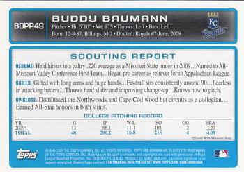 2009 Bowman Draft Picks & Prospects - Prospects #BDPP49 Buddy Baumann Back