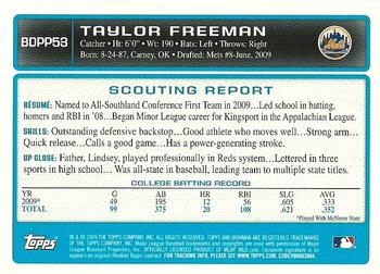2009 Bowman Draft Picks & Prospects - Prospects #BDPP53 Taylor Freeman Back