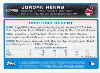 2009 Bowman Draft Picks & Prospects - Prospects #BDPP35 Jordan Henry Back