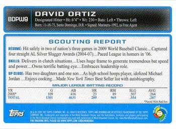 2009 Bowman Draft Picks & Prospects - WBC Prospects #BDPW9 David Ortiz Back