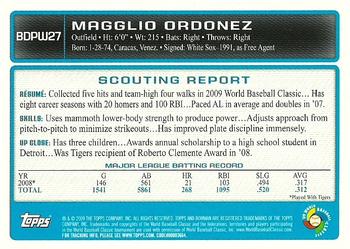 2009 Bowman Draft Picks & Prospects - WBC Prospects #BDPW27 Magglio Ordonez Back