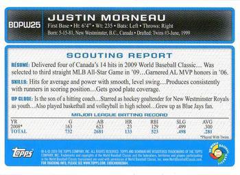 2009 Bowman Draft Picks & Prospects - WBC Prospects Gold #BDPW25 Justin Morneau Back