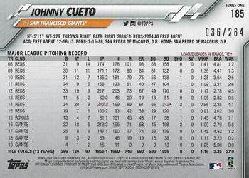2020 Topps - Foilboard (Retail) #185 Johnny Cueto Back