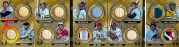 2020 Topps Triple Threads - Deca Relic Combo Book Gold #DRC-10 Mike Trout / Roberto Clemente / Frank Robinson / Rickey Henderson / Hank Aaron / Willie Mays / Ted Williams / Babe Ruth / Tony Gwynn / Ken Griffey Jr. Front