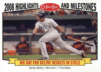 2009 O-Pee-Chee - Highlights and Milestones #HM10 Adrian Beltre Front