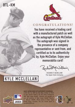 2009 SP Authentic - By The Letter Signatures #BTL-KM Kyle McClellan Back