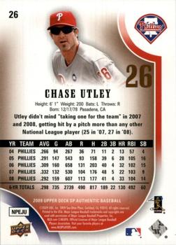 2009 SP Authentic - Copper #26 Chase Utley Back