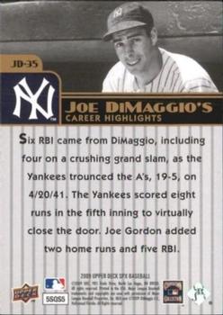 2009 SPx - Joe DiMaggio Career Highlights #JD-35 Joe DiMaggio Back