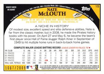 2009 Topps - Gold #15 Nate McLouth Back