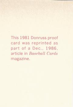 1986 Baseball Cards Magazine Repli-cards #NNO Reggie Jackson Back