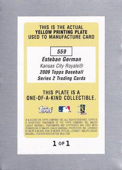 2009 Topps - Printing Plates Yellow #559 Esteban German Back