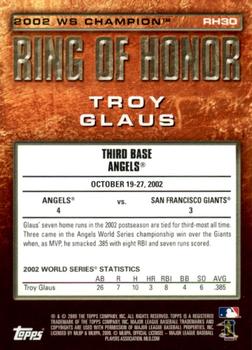 2009 Topps - Ring of Honor #RH30 Troy Glaus Back