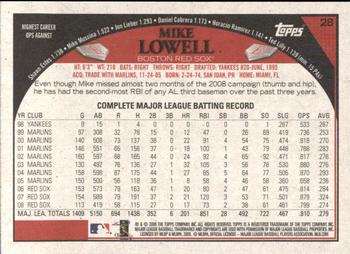 2009 Topps - Retro Gray Back #28 Mike Lowell Back