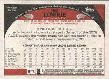 2009 Topps - Retro Gray Back #77 Jed Lowrie Back