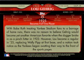 2009 Topps - Legends of the Game Platinum (Wal-Mart) #LLP-15 Lou Gehrig Back