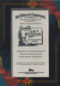2009 Topps Allen & Ginter - Autographs #AGA-WE Walton Glenn Eller Back