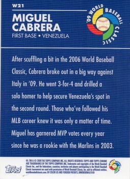 2009 Topps Chrome - World Baseball Classic #W21 Miguel Cabrera Back