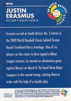 2009 Topps Chrome - World Baseball Classic #W60 Justin Erasmus Back