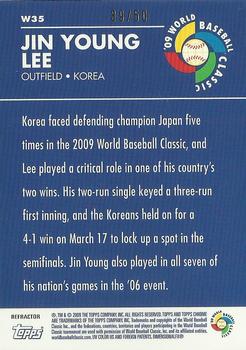 2009 Topps Chrome - World Baseball Classic Gold Refractors #W35 Jin Young Lee Back