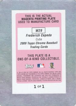 2009 Topps Chrome - World Baseball Classic Printing Plates Magenta #W29 Frederich Cepeda Back