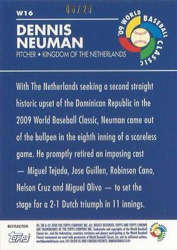 2009 Topps Chrome - World Baseball Classic Red Refractors #W16 Dennis Neuman Back