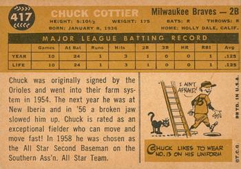 2009 Topps Heritage - 50th Anniversary Buybacks #417 Chuck Cottier Back