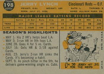 2009 Topps Heritage - 50th Anniversary Buybacks #198 Jerry Lynch Back