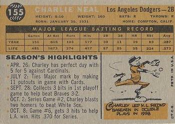 2009 Topps Heritage - 50th Anniversary Buybacks #155 Charlie Neal Back