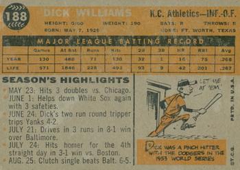 2009 Topps Heritage - 50th Anniversary Buybacks #188 Dick Williams Back