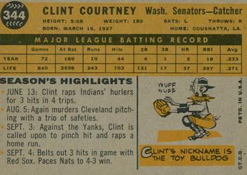 2009 Topps Heritage - 50th Anniversary Buybacks #344 Clint Courtney Back