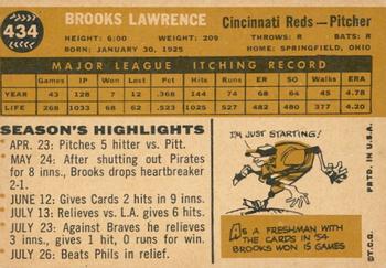 2009 Topps Heritage - 50th Anniversary Buybacks #434 Brooks Lawrence Back