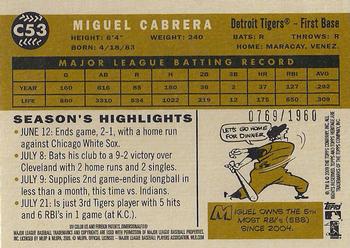2009 Topps Heritage - Chrome #C53 Miguel Cabrera Back