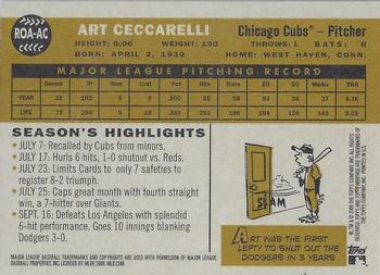 2009 Topps Heritage - Real One Autographs #ROA-AC Art Ceccarelli Back