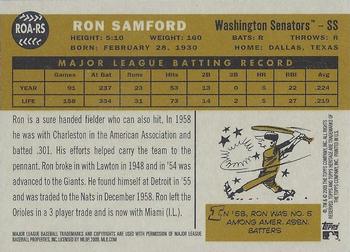 2009 Topps Heritage - Real One Autographs #ROA-RS Ron Samford Back