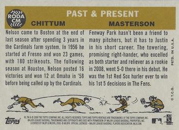 2009 Topps Heritage - Real One Autographs Dual #RODA-CM Nelson Chittum / Justin Masterson Back
