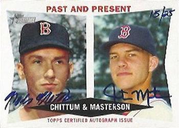2009 Topps Heritage - Real One Autographs Dual #RODA-CM Nelson Chittum / Justin Masterson Front