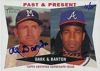 2009 Topps Heritage - Real One Autographs Dual #RODA-DB Alvin Dark / Brian Barton Front