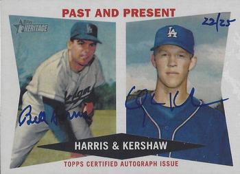 2009 Topps Heritage - Real One Autographs Dual #RODA-HK Bill Harris / Clayton Kershaw Front