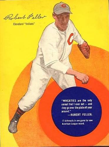 1937 Wheaties Series 9 #NNO Bob Feller Front
