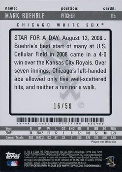 2009 Topps Ticket to Stardom - Gold #115 Mark Buehrle Back